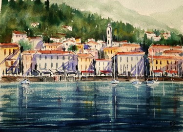 Peinture intitulée "Menaggio (Lago di C…" par Tito Fornasiero, Œuvre d'art originale, Aquarelle