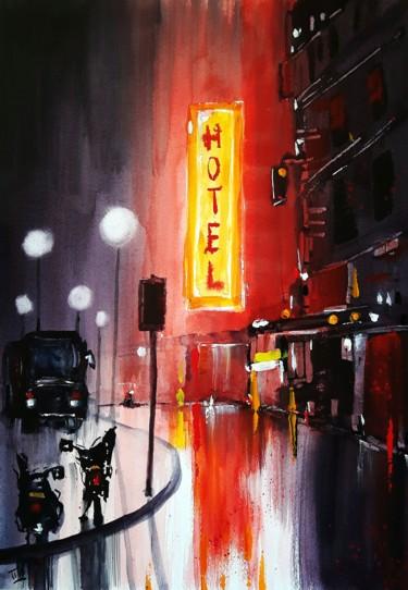 Malerei mit dem Titel "Hotel 3 stelle" von Tito Fornasiero, Original-Kunstwerk, Aquarell