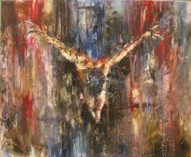 Pittura intitolato "La chute" da Titos Kontou, Opera d'arte originale, Olio