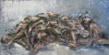 Painting titled "corps" by Titos Kontou, Original Artwork, Oil