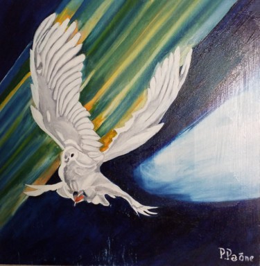 Painting titled "free" by Pedro Paone, Original Artwork, Oil Mounted on Wood Panel