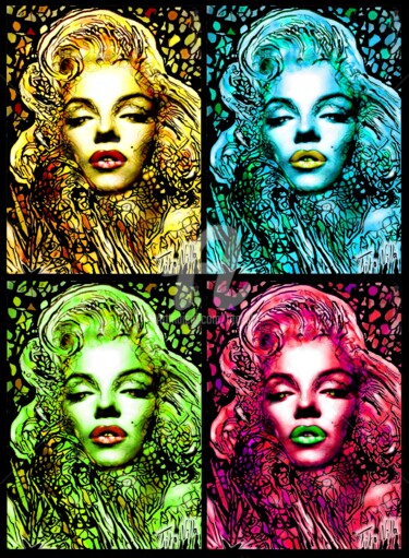 Рисунок под названием "Marilyn Love Pop." - Tito Villa, Подлинное произведение искусства, Цифровая фотография