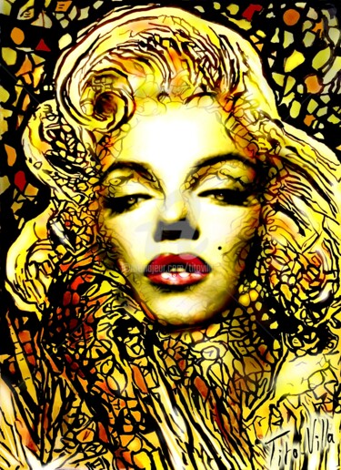 Digital Arts με τίτλο "Marilyn Love." από Tito Villa, Αυθεντικά έργα τέχνης, Ψηφιακή ζωγραφική