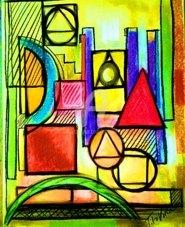 Digital Arts titled "abstract- géométrie…" by Tito Villa, Original Artwork, Digital Painting