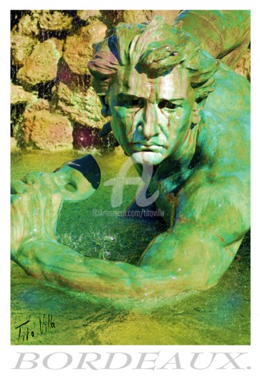 Digital Arts titled "Bordeaux. Monument…" by Tito Villa, Original Artwork, Digital Painting