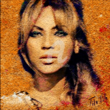 Digitale Kunst getiteld "Dream of Beyoncé." door Tito Villa, Origineel Kunstwerk, Digitaal Schilderwerk