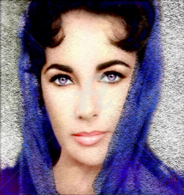 Цифровое искусство под названием "Elizabeth Taylor. D…" - Tito Villa, Подлинное произведение искусства, Цифровая живопись