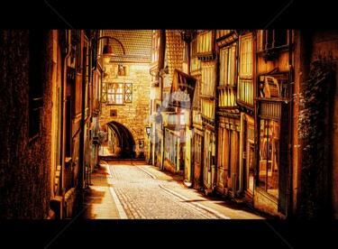 Digital Arts titled "La rue du château c…" by Tito Villa, Original Artwork, Digital Painting