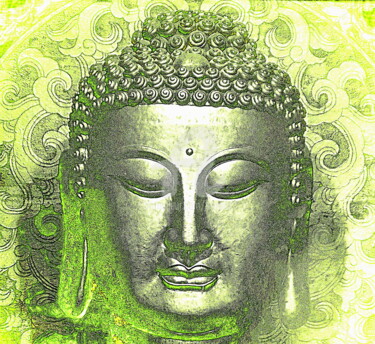 Digital Arts titled "Bouddha." by Tito Villa, Original Artwork, Digital Painting