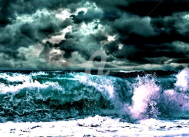 Digital Arts titled "La mer." by Tito Villa, Original Artwork, Digital Painting