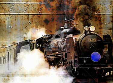 Digital Arts titled "Locomotive." by Tito Villa, Original Artwork, Digital Painting