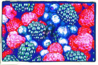 Digital Arts titled "Fruit rouge en pein…" by Tito Villa, Original Artwork, Digital Painting