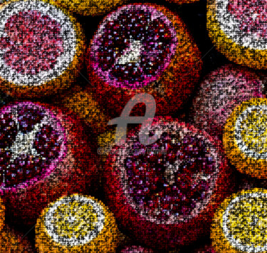 Digital Arts titled "Atomicités de fruit…" by Tito Villa, Original Artwork, Digital Painting