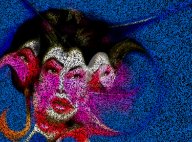 Digital Arts titled "Cubica geisha." by Tito Villa, Original Artwork, Digital Painting