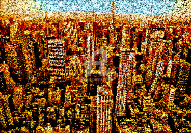 Digitale Kunst mit dem Titel "New York désoxyribo…" von Tito Villa, Original-Kunstwerk, Digitale Malerei