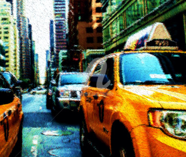 Digital Arts titled "Taxi NY." by Tito Villa, Original Artwork, Digital Painting
