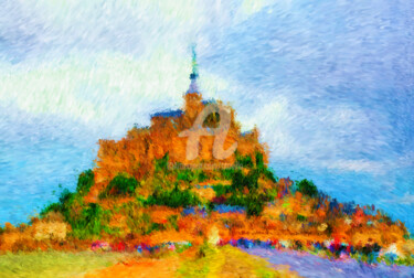 Digital Arts titled "Mont Saint-Michel." by Tito Villa, Original Artwork, Digital Painting
