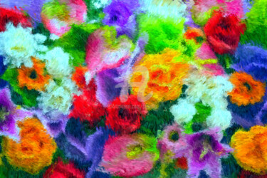 Arts numériques intitulée "Fleurs." par Tito Villa, Œuvre d'art originale, Peinture numérique