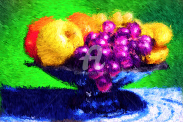 Digital Arts titled "La coupe de fruits." by Tito Villa, Original Artwork, Digital Painting