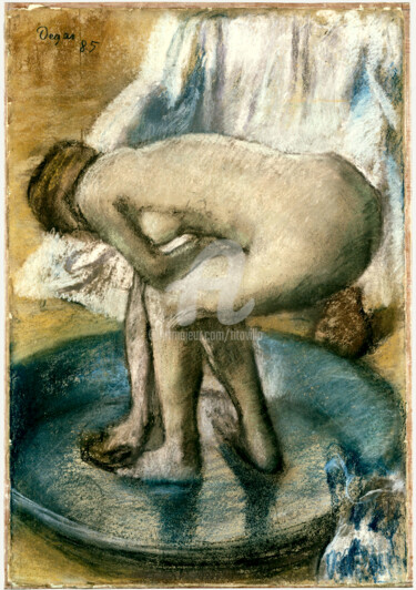 Arte digitale intitolato "Femme se baigne dan…" da Tito Villa, Opera d'arte originale, Pittura digitale