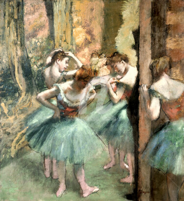 Digital Arts titled "Danseuses, rose et…" by Tito Villa, Original Artwork, Digital Painting