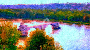 Arts numériques intitulée "Sur le pont d'avign…" par Tito Villa, Œuvre d'art originale, Peinture numérique
