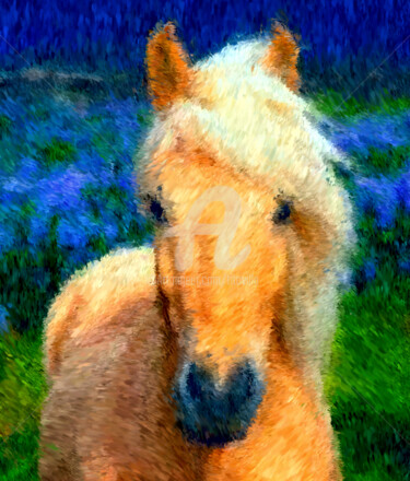 Arte digitale intitolato "Horse." da Tito Villa, Opera d'arte originale, Pittura digitale