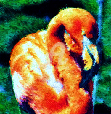 Digital Arts titled "Flamingo. Flamant r…" by Tito Villa, Original Artwork