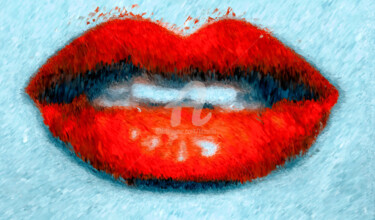 Digital Arts titled "Lips." by Tito Villa, Original Artwork, Digital Painting