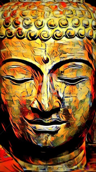 Digital Arts titled "Méditation." by Tito Villa, Original Artwork, Digital Painting