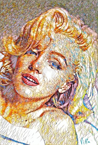 Arts numériques intitulée "Marilyn Monroe Mosa…" par Tito Villa, Œuvre d'art originale, Peinture numérique