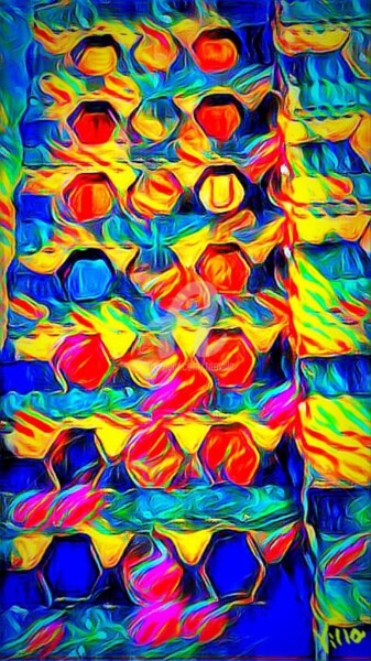 Digitale Kunst mit dem Titel "Mercure abstraction." von Tito Villa, Original-Kunstwerk, Digitale Malerei