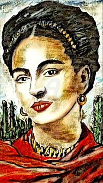 "Frida kahlo papers." başlıklı Dijital Sanat Tito Villa tarafından, Orijinal sanat, Dijital Resim