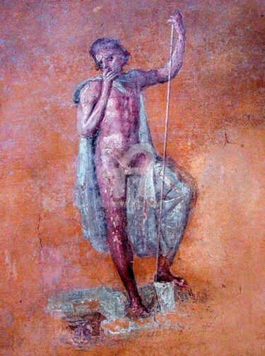 제목이 "Narcisse. Pompei"인 디지털 아트 Tito Villa로, 원작, 디지털 페인팅
