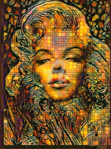 Arts numériques intitulée "Marilyn Monroe holo…" par Tito Villa, Œuvre d'art originale, Acrylique