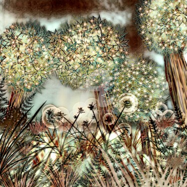 Digital Arts titled "La forêt des Elfes." by Tito Villa, Original Artwork, Digital Painting