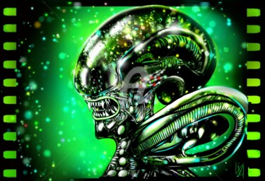 Digital Arts titled "Alien" by Tito Villa, Original Artwork, Digital Painting