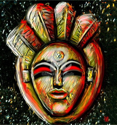 Digital Arts titled "Totem." by Tito Villa, Original Artwork, Digital Painting