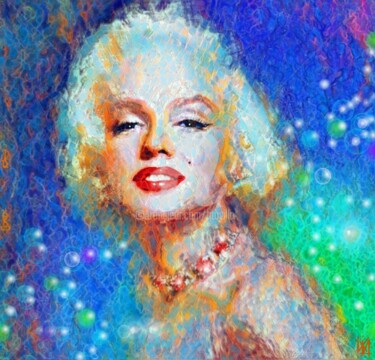 Цифровое искусство под названием "Marilyn Monroe Gem." - Tito Villa, Подлинное произведение искусства, Цифровая живопись