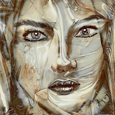 Digital Arts titled "Maria azur métal." by Tito Villa, Original Artwork, Digital Painting