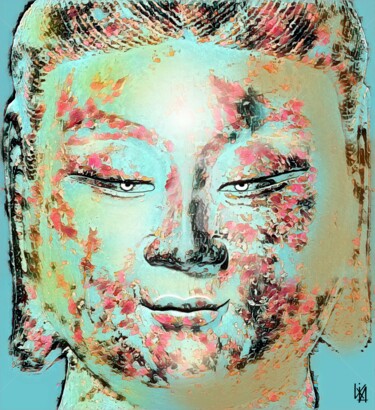 Digital Arts titled "Bouddha.Ming." by Tito Villa, Original Artwork, Digital Painting