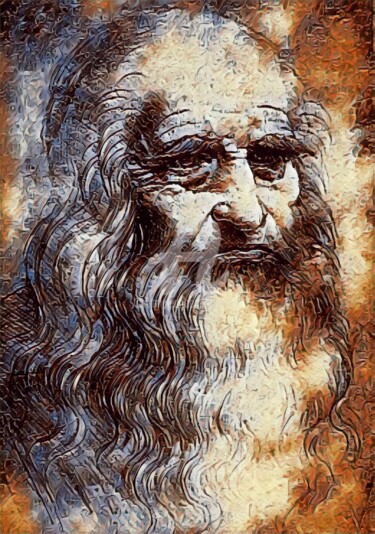 Arte digital titulada "Léonard de Vinci." por Tito Villa, Obra de arte original, Pintura Digital
