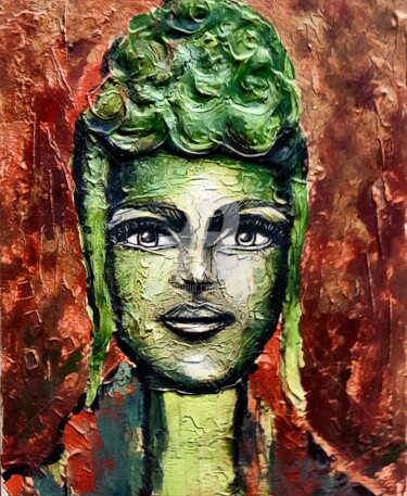 Digitale Kunst mit dem Titel "Tarakienne verte" von Tito Villa, Original-Kunstwerk, Digitale Malerei