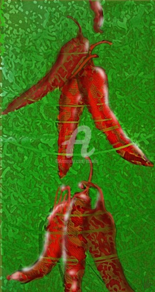 Arte digital titulada "Piment d'espelette." por Tito Villa, Obra de arte original, Pintura Digital