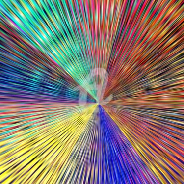Цифровое искусство под названием "Méditations cyclotr…" - Tito Villa, Подлинное произведение искусства, Цифровая живопись