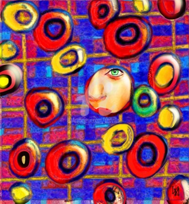 Digitale Kunst mit dem Titel "Oh j'y vois." von Tito Villa, Original-Kunstwerk, Digitale Malerei