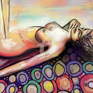 Digital Arts titled "La belle endormie." by Tito Villa, Original Artwork, Digital Painting