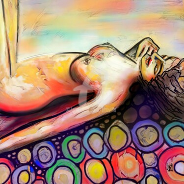 Digital Arts titled "La belle endormie.…" by Tito Villa, Original Artwork, Digital Painting