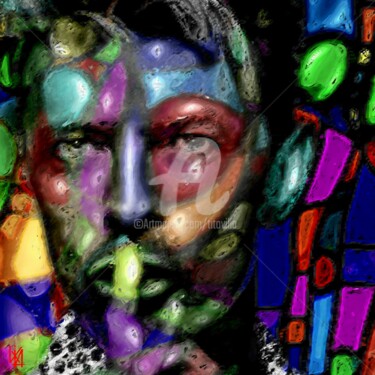 Arts numériques intitulée "David Bowie." par Tito Villa, Œuvre d'art originale, Peinture numérique