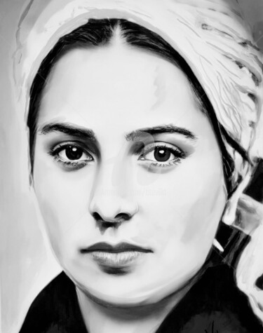 Digitale Kunst getiteld "Sainte Bernadette.…" door Tito Villa, Origineel Kunstwerk, Digitaal Schilderwerk